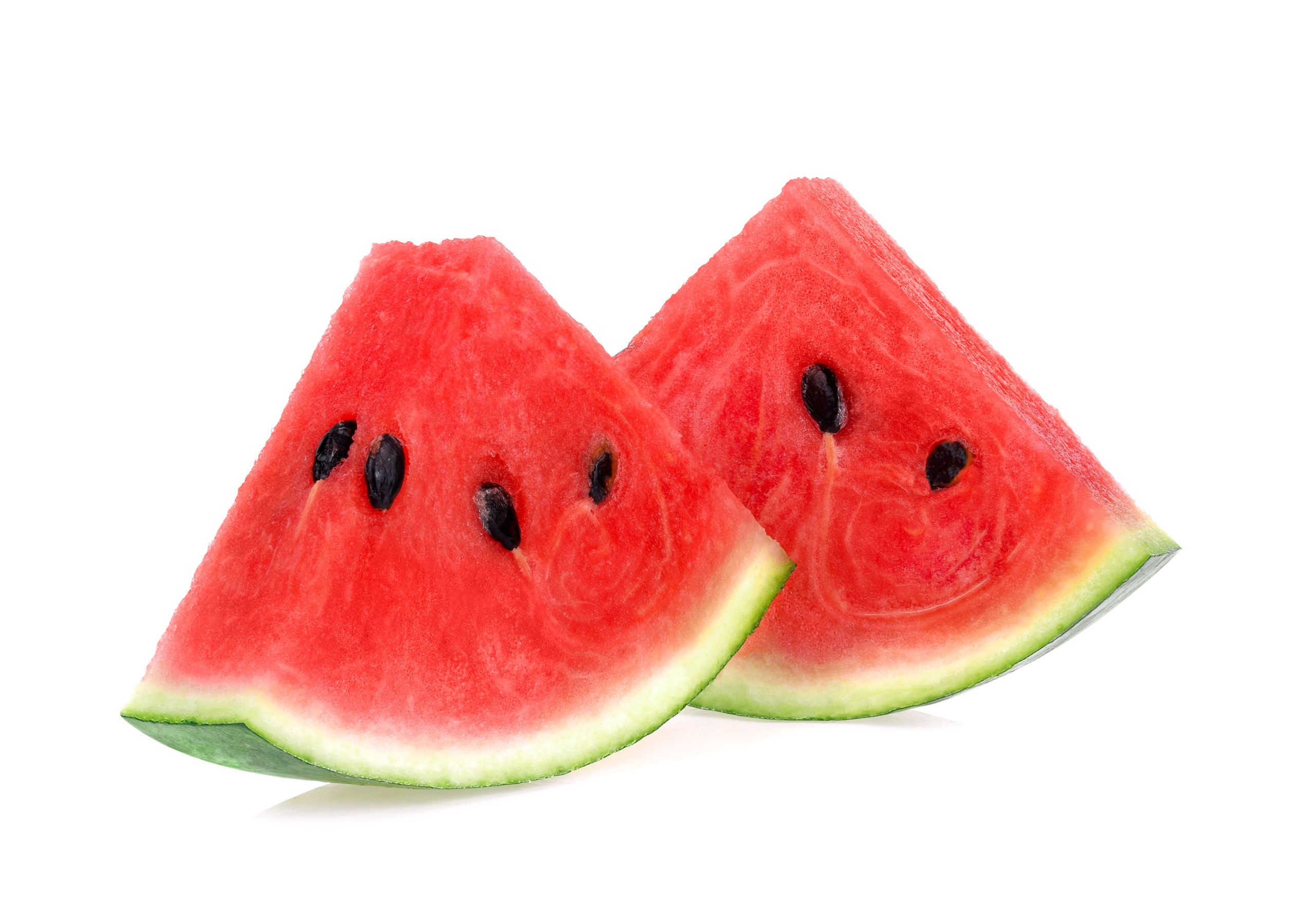 Slice Of Watermelon On White Background wassermelone scheiben