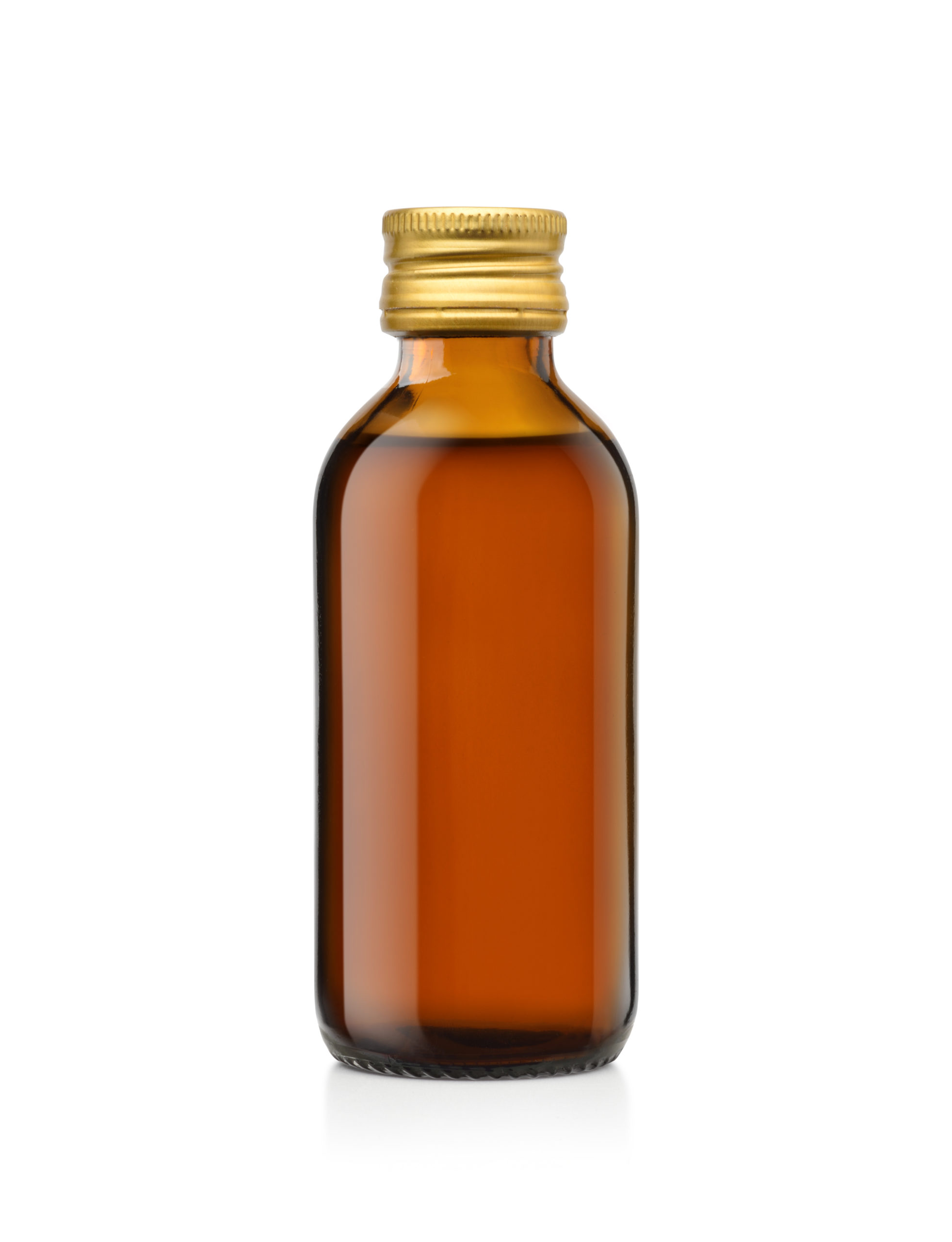 Amber,Glass,Bottle,Of,Liquid,Medicine,With,Gold,Cap,Isolated bitters