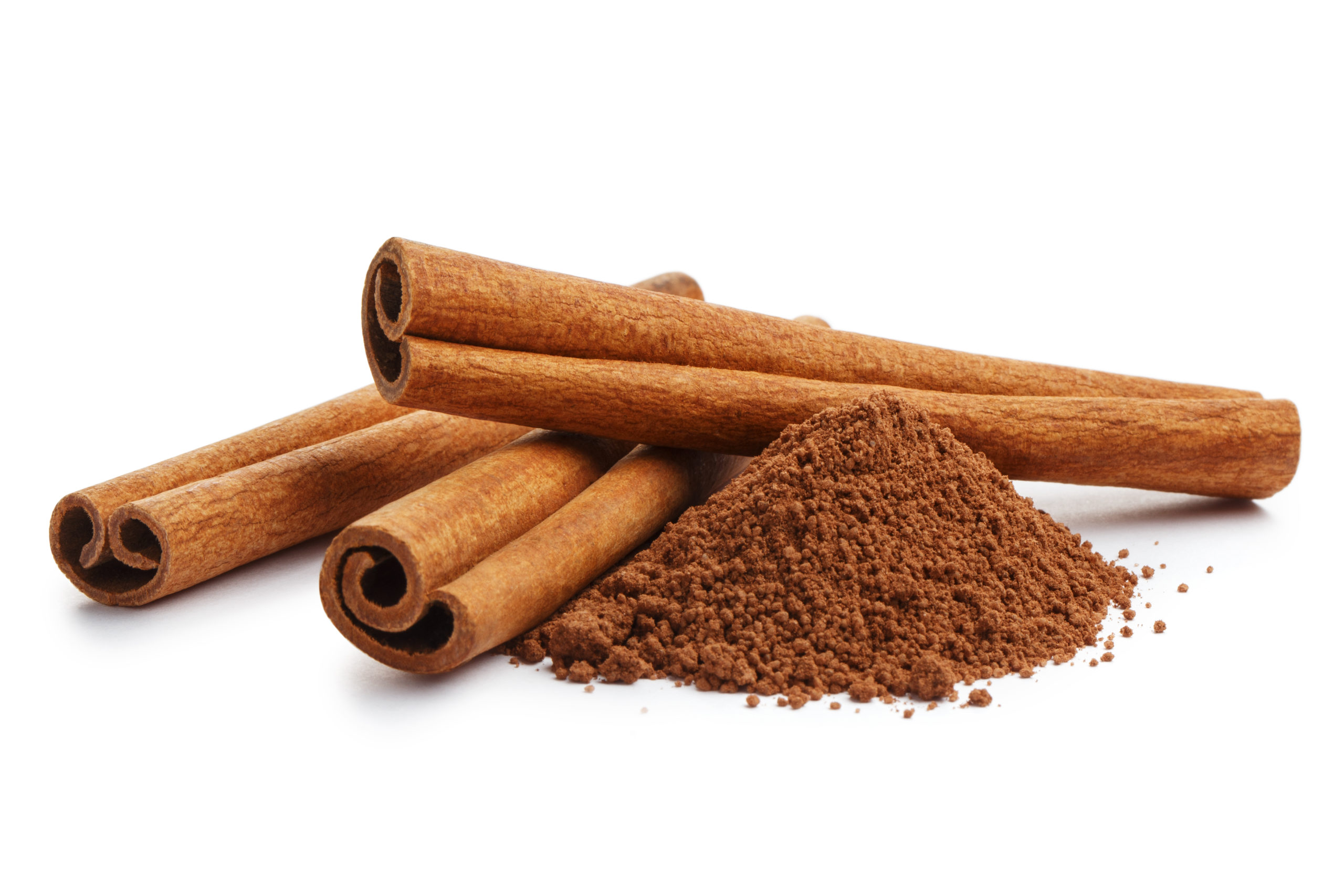 Cinnamon,Sticks,And,Powder,,Isolated,On,White,Background zimtstangen